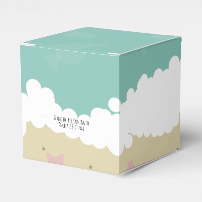 Cute Beach Birthday Sand Fish Waves Favour Box (Front Side)