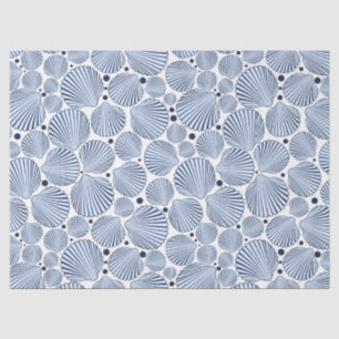 Cute beach blue seashell pattern party tissue paper