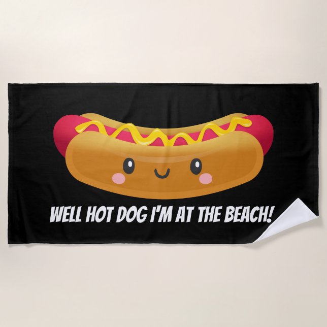 Cute Beach celebrating hot dog towel (Front)