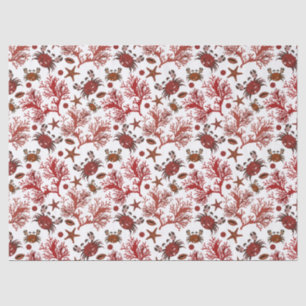 Cute beach crab tiled pattern party tissue tissue paper
