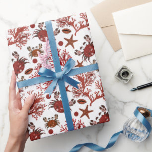 Cute beach crabs pattern party wrap wrapping paper