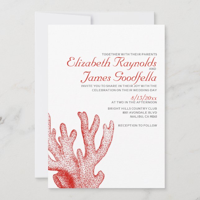 Cute Beach Destination Mariages Invitations (Devant)