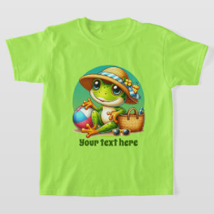 Cute beach frog customizable girls T-Shirt