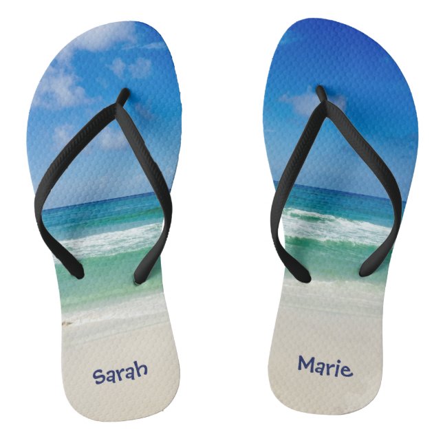 Cute Beach Girl Flip Flops (Footbed)