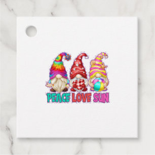 Cute Beach Gnome For Hippie Funny Peace Love Sun   Favour Tags