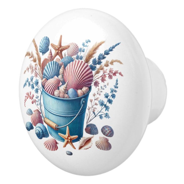 Cute beach house seashells ceramic knob (Right)