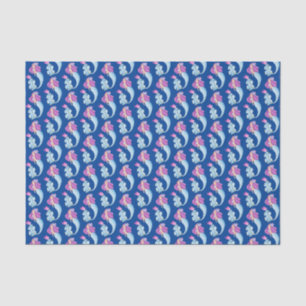 cute beach mermaid tiled pattern tissue paper