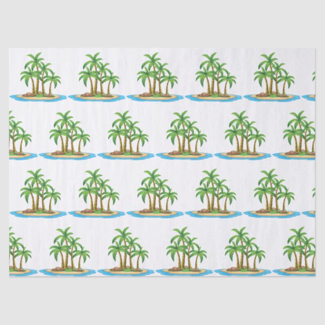 Cute beach palm tree pattern party tissue paper (Front)
