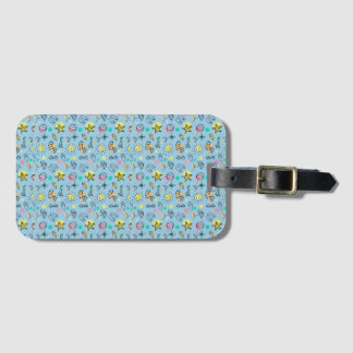 Cute beach pattern luggage tag