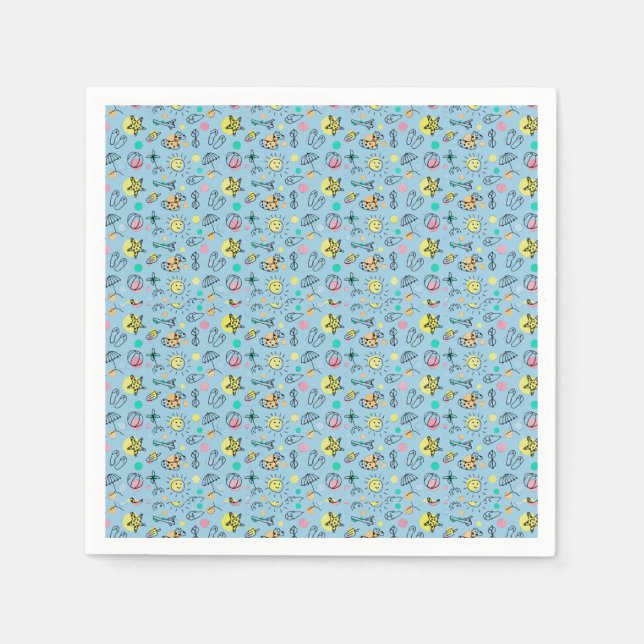 Cute beach pattern napkin (Front)