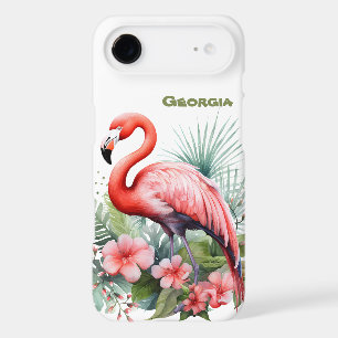 Cute beach pink flamingo add name 