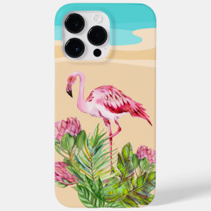 cute beach pink flamingo Case-Mate iPhone 14 pro max case