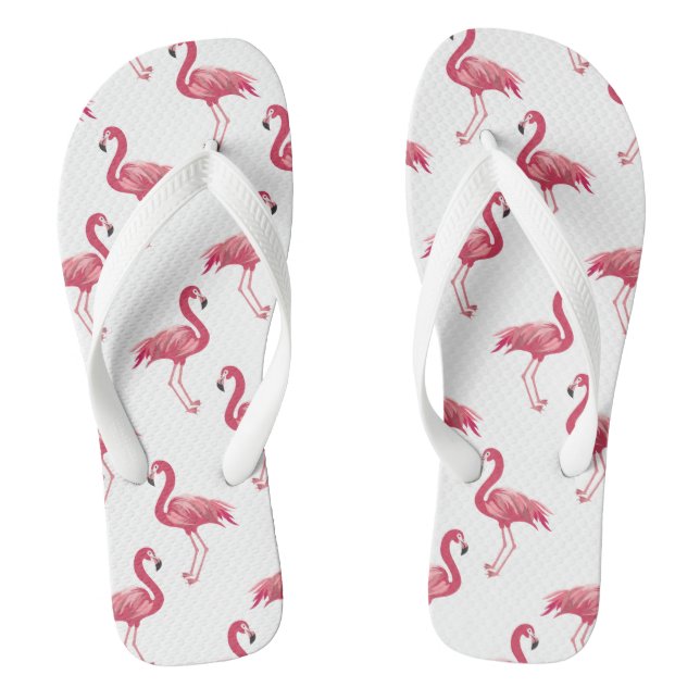 Cute Beach pink flamingo pattern Flip Flops (Footbed)