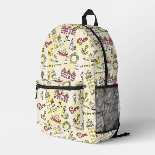 Cute Beach Scene Pattern Printed Backpack
