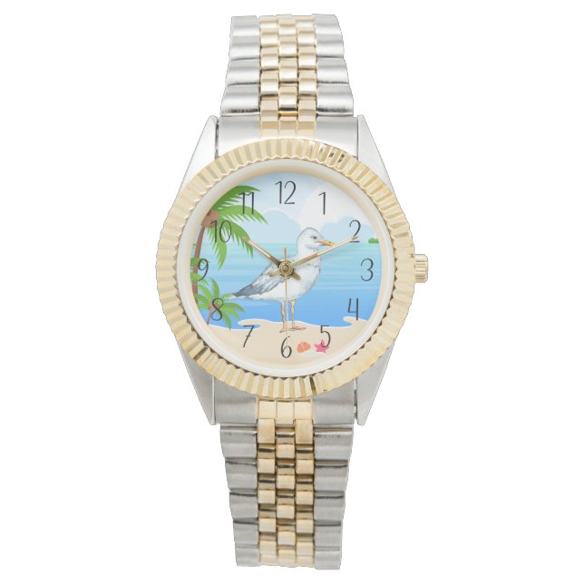 cute beach seagull lovers women  watch (Front)