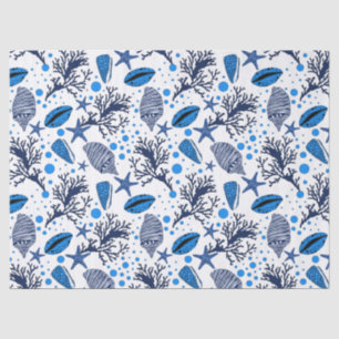 Cute beach seashell coral pattern tissue paper