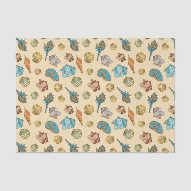 cute beach seashell pattern  tissue paper (Front)