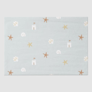 Cute Beach Seashell Sandcastle Starfish Tissue Paper