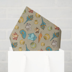 cute beach seashell tiled pattern tissue paper