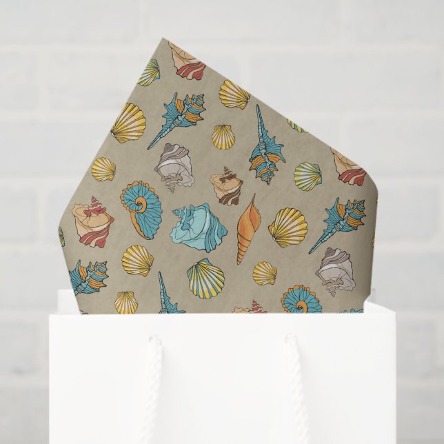 cute beach seashell tiled pattern tissue paper (Gift Bag)