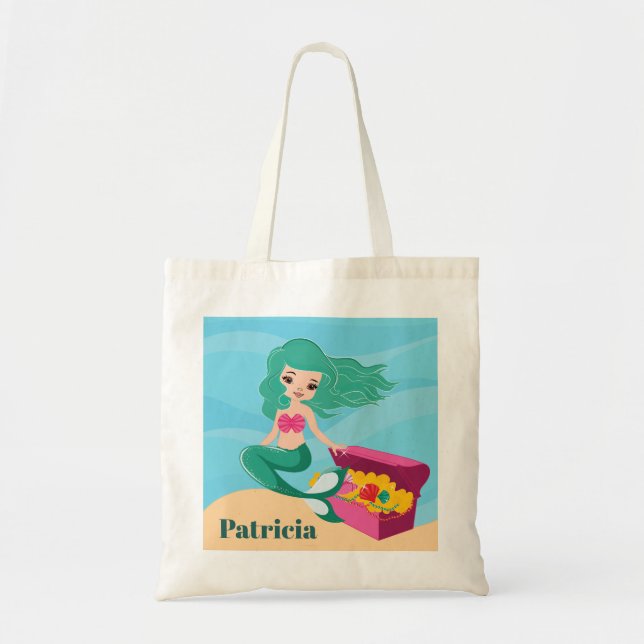 Cute Beach sirène ajouter nom filles sac fourre-to (Devant)