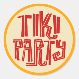 Cute beach tiki party sticker