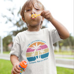 Cute Beach Trip Tropical Palm Tree Sunset Custom Toddler T-shirt<br><div class="desc">This cute tropical palm tree sunset toddler t-shirt is perfect for a spring break trip or a fun cruise ship getaway vacation with the family. Personalize the full set of customized t-shirts for your group outing to the beach or an island family reunion.</div>