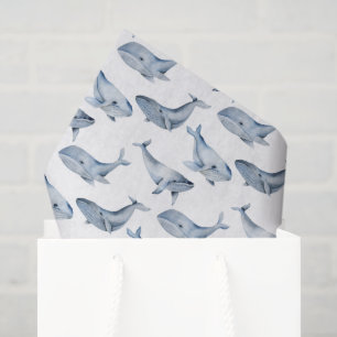 cute beach whales tiled party tissue paper