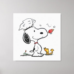 Cute Beagle Astronaut Cartoon Illustration Canvas Print