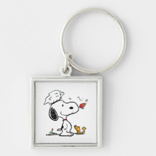 Cute Beagle Astronaut Cartoon Illustration Keychain