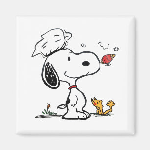 Cute Beagle Astronaut Cartoon Illustration Magnet