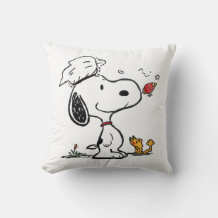 Cute Beagle Astronaut Cartoon Illustration Throw Pillow