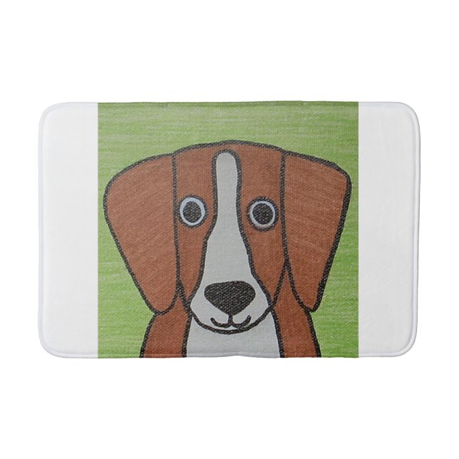 Cute Beagle Bath Mat (Front)