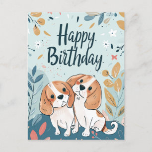 Cute Beagle Birthday Postcard