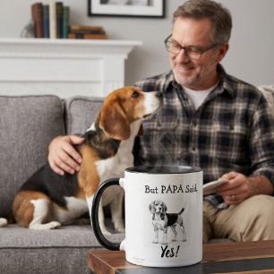 Cute Beagle Black/ White typography Personalize Mug