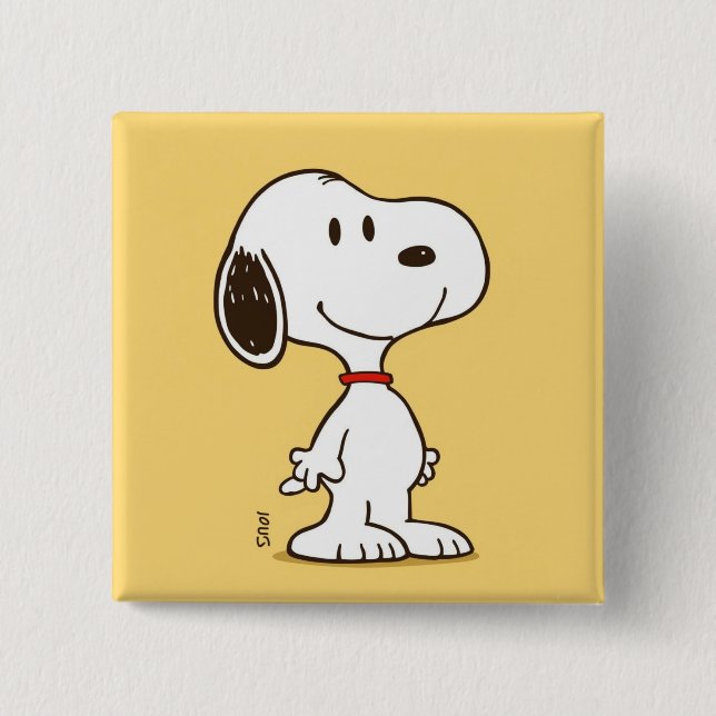 Cute Beagle Cartoon Character Illustration 2 Inch Square Button (Front)