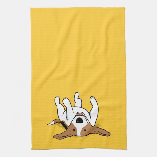 Cute Beagle Cartoon Dog Adorable Animal Lover's Kitchen Towel (Vertical)