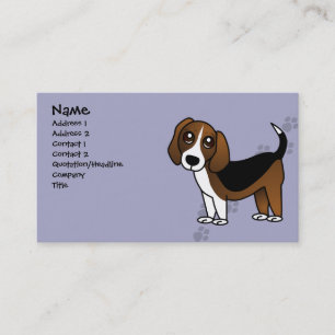 Cute Beagle Cartoon Dog Business Card