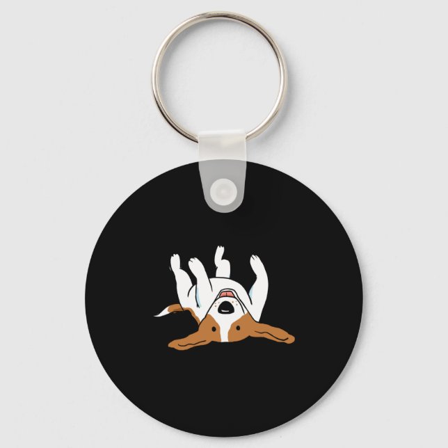 Cute Beagle Cartoon Dog  Keychain (Front)