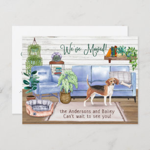 Cute Beagle Cozy New Home Moving          Announcement Postcard