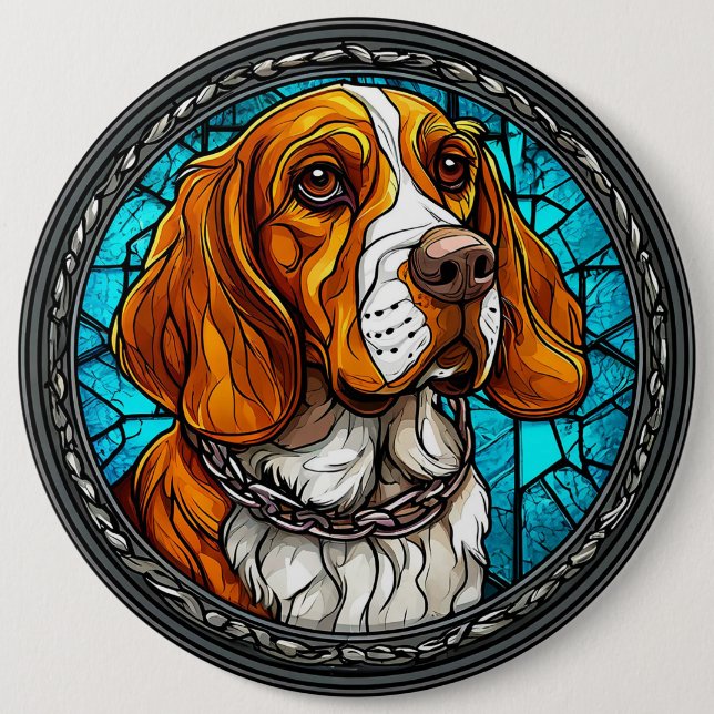 Cute Beagle dog 6 Inch Round Button (Front)