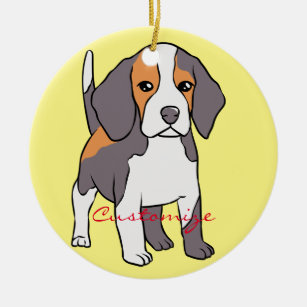 Cute Beagle Dog Breed Thunder_Cove Ceramic Ornament