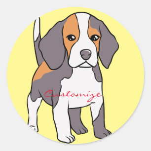 Cute Beagle Dog Breed Thunder_Cove Classic Round Sticker