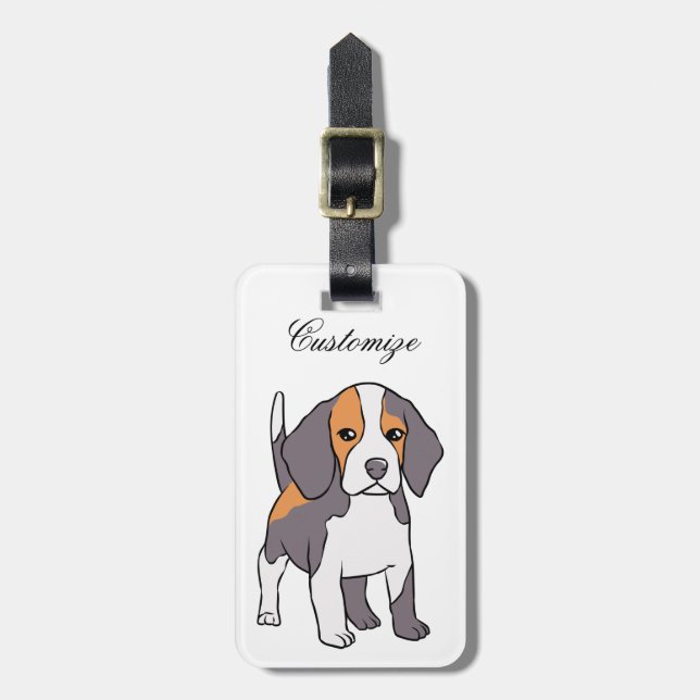 Cute Beagle Dog Breed Thunder_Cove Luggage Tag (Front Vertical)
