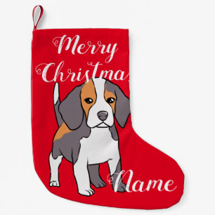 Cute Beagle Dog Breed Thunder_Cove Small Christmas Stocking