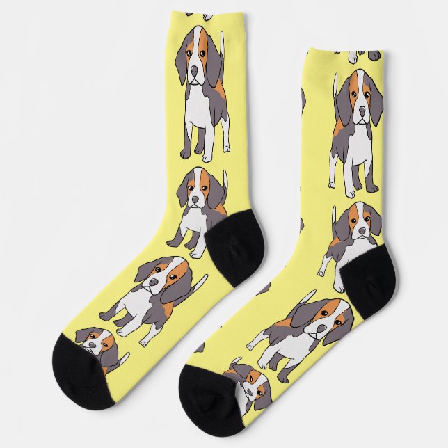 Cute Beagle Dog Breed Thunder_Cove Socks (Left)