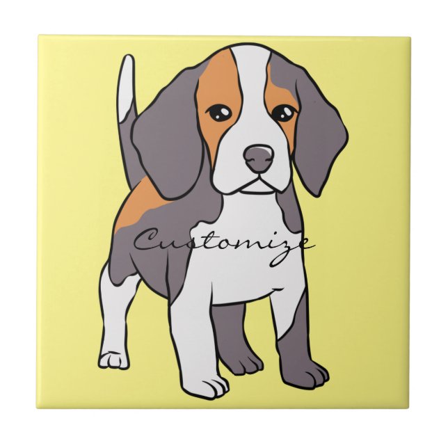 Cute Beagle Dog Breed Thunder_Cove Tile (Front)