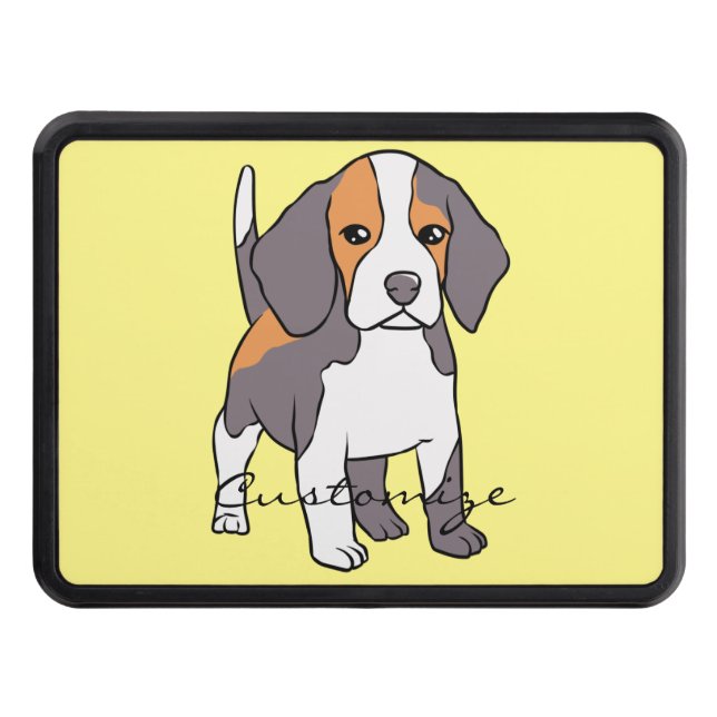 Cute Beagle Dog Breed Thunder_Cove Trailer Hitch Cover (Front)