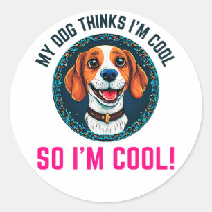 Cute beagle dog classic round sticker