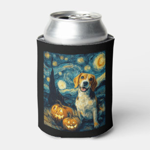 Cute beagle Dog Halloween Jack O Lantern Pumpkin F Can Cooler